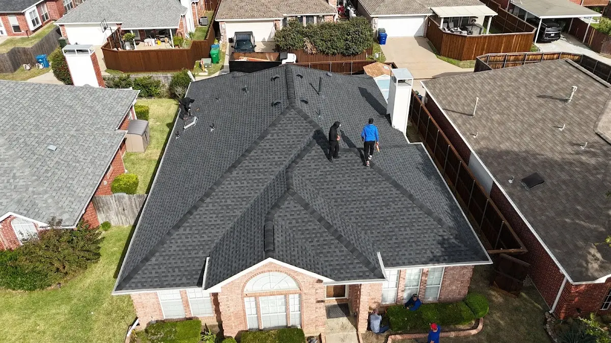 Slate & Tile Roof Repair work in progress on a Statesboro property